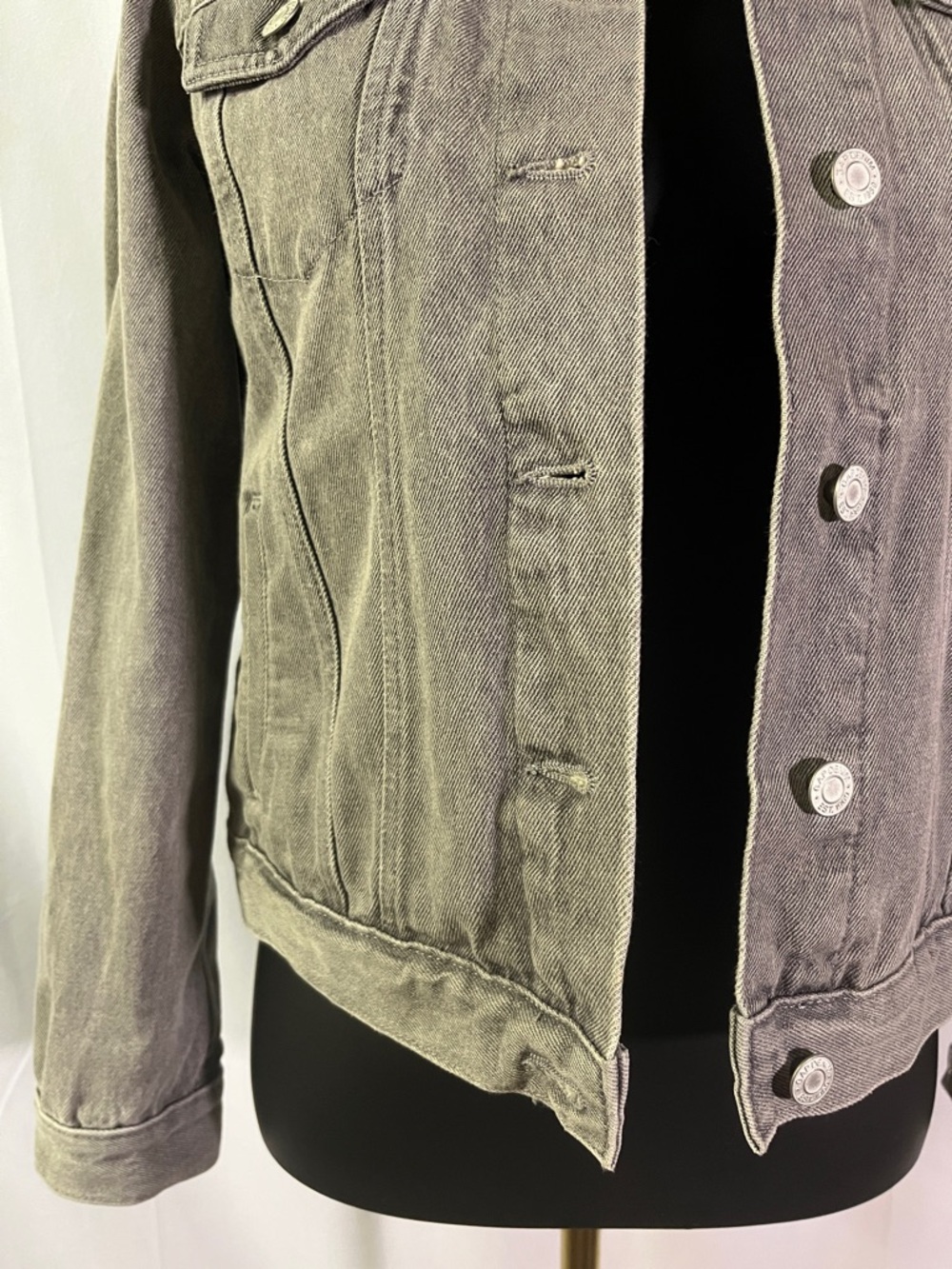 Gap Washed Grey Icon Cropped Denim Jacket - Picture 8 of 16